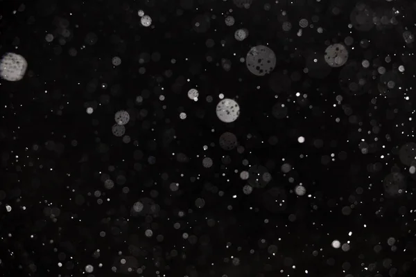 Chute de neige sur fond noir — Photo