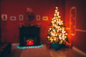 Vánoční obývací pokoj s vánoční stromeček