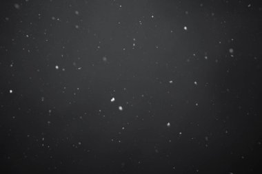 Siyah arkaplana düşen kar