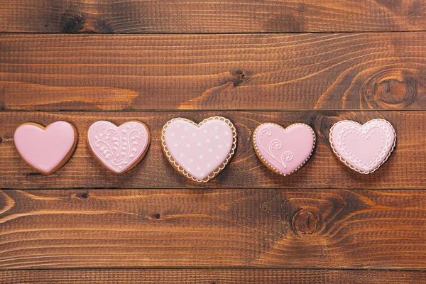Ημέρα του Αγίου Βαλεντίνου ροζ μπισκότα — Φωτογραφία Αρχείου