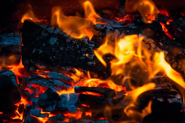 Vackra brinnande eld flamma — Stockfoto
