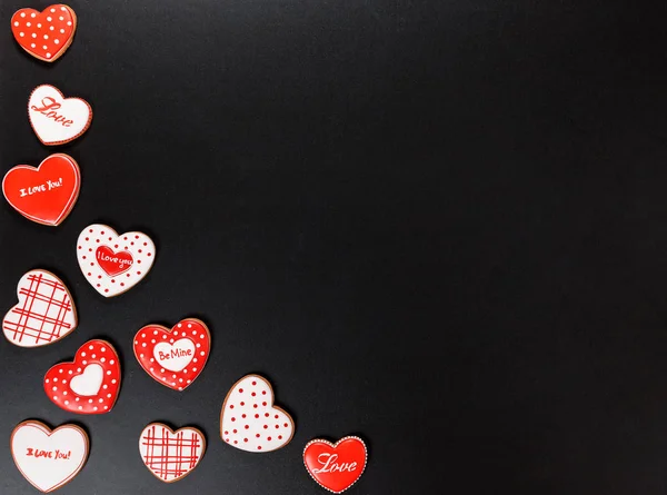 Beautiful gingerbread hearts — Stock Photo, Image