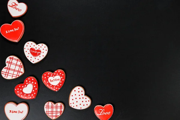 Beautiful gingerbread hearts — Stock Photo, Image