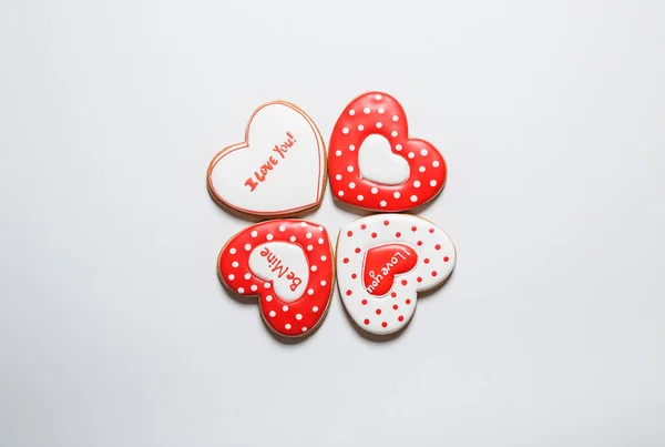 Beautiful hearts gingerbread cookies — Stock Photo, Image