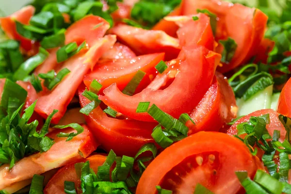 Insalata di pomodoro con cipolle verdi Immagine Stock