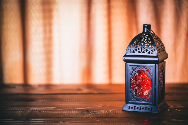 Orange background with lantern — Stock Photo, Image