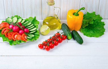 Salata için malzemeleri seti