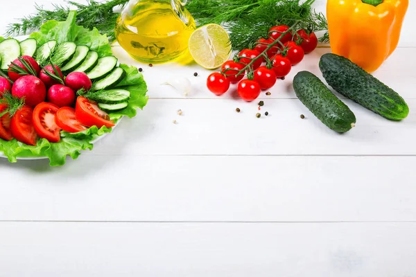 Conjunto de ingredientes para ensalada — Foto de Stock