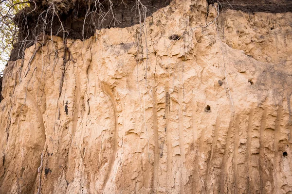 Capas de tierra en hoyo de arcilla — Foto de Stock