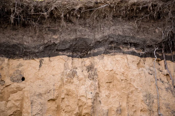 Capas de tierra en hoyo de arcilla — Foto de Stock