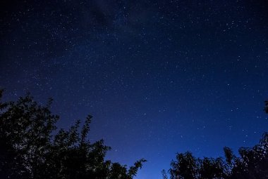 Gece gökyüzündeki yıldızlar.