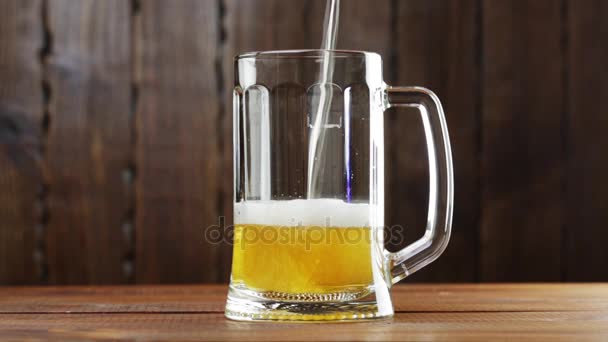 Beer pouring into the glass — Stock Video