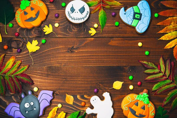 Decoración de Halloween con pan de jengibre — Foto de Stock