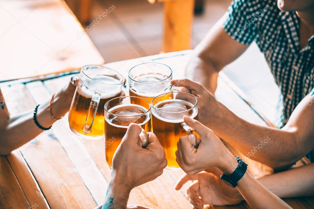 Happy Friends Drinking Beer
