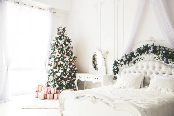 Decorated Bedroom Two Christmas Trees Gifts Stock Photo by ©jeka2009 ...