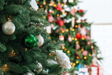 Noel ağacı ve hediyeler ile dekore edilmiş salon