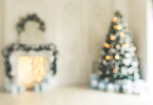 Defocused Background Living Room Christmas Tree — Stock Photo, Image