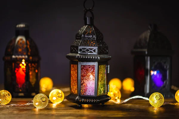 Festa Muçulmana Mês Sagrado Ramadã Kareem Fundo Bonito Com Brilhante — Fotografia de Stock