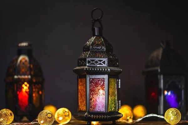 Festa Muçulmana Mês Sagrado Ramadã Kareem Fundo Bonito Com Brilhante — Fotografia de Stock