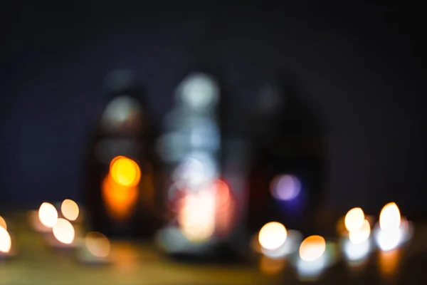 Muzulmán Ünnep Szent Hónapja Ramadan Kareem Ragyogó Lámpák Lehel Gyönyörű — Stock Fotó