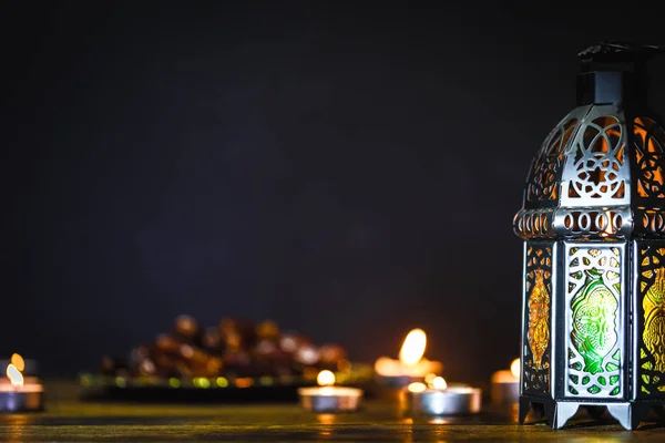 Мусульманська Свято Священного Місяця Рамадан Карім Красиве Тло Яскравим Ліхтар — стокове фото