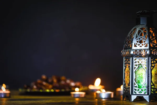 Muslim Feast Holy Month Ramadan Kareem Beautiful Background Shining Lantern — Stock Photo, Image