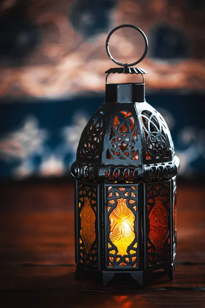 Muslim Feast Holy Month Ramadan Kareem Beautiful Background Shining Lantern — Stock Photo, Image