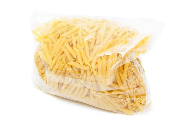 Macaroni in package on white background — Stock Photo, Image