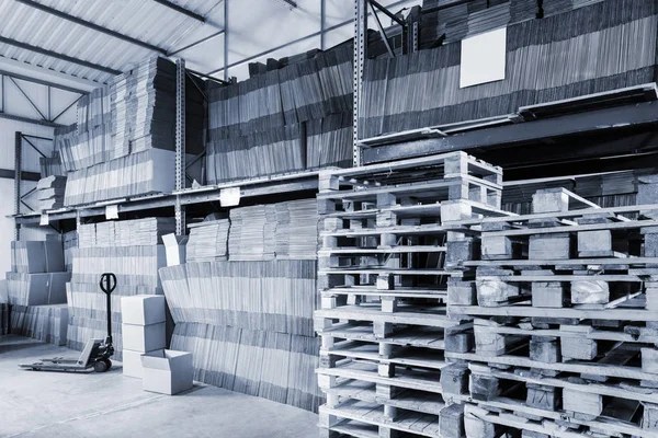 Warehouse of cardboard — Stock Photo, Image