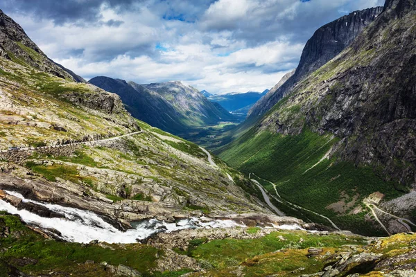 Norway troll road, mountain route of Trollstigen — Stock Photo, Image