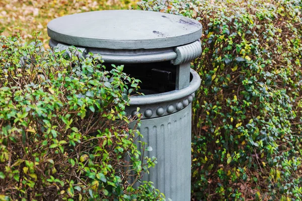 Prullenbak Het Herfstpark — Stockfoto