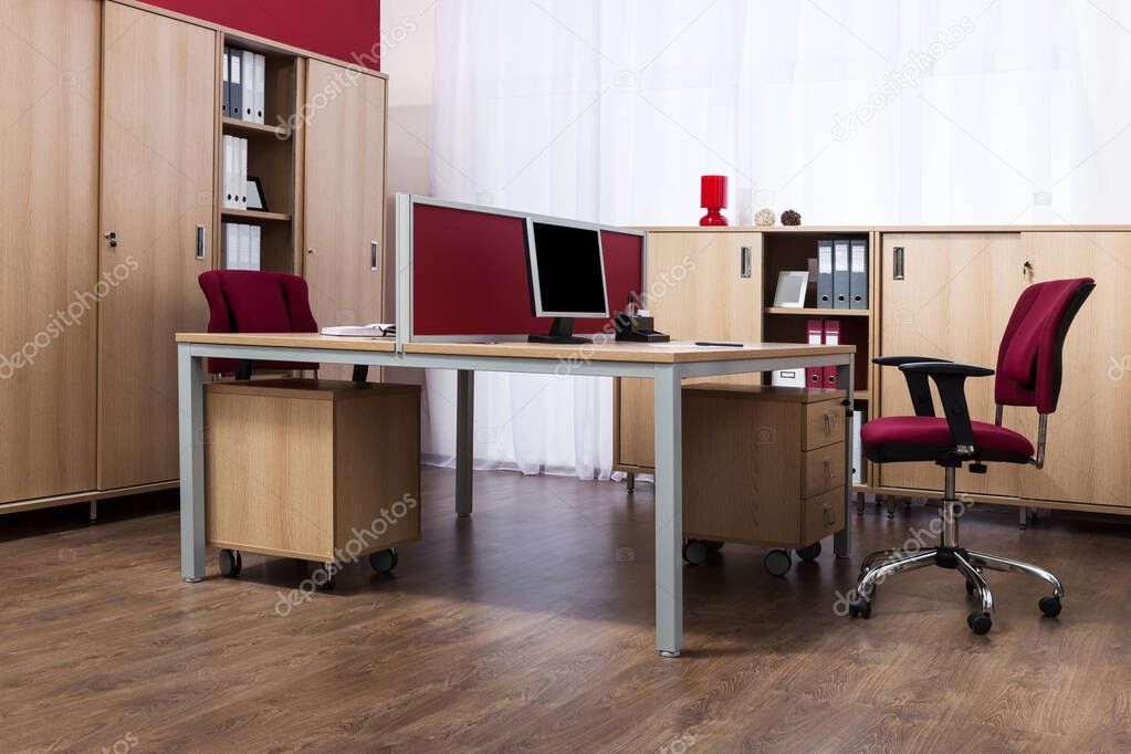 comfortable workplace in a modern office