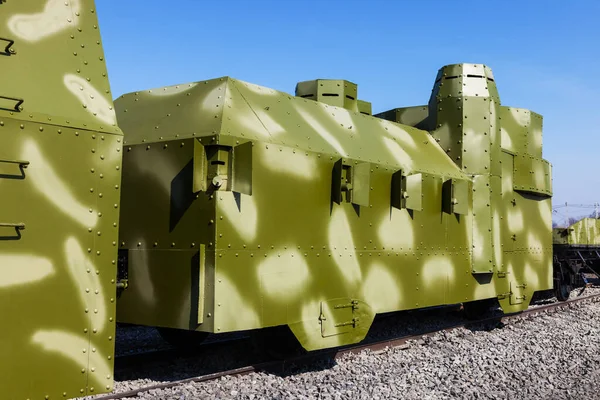 Powerful Armored Train Blue Sky — Stock Photo, Image
