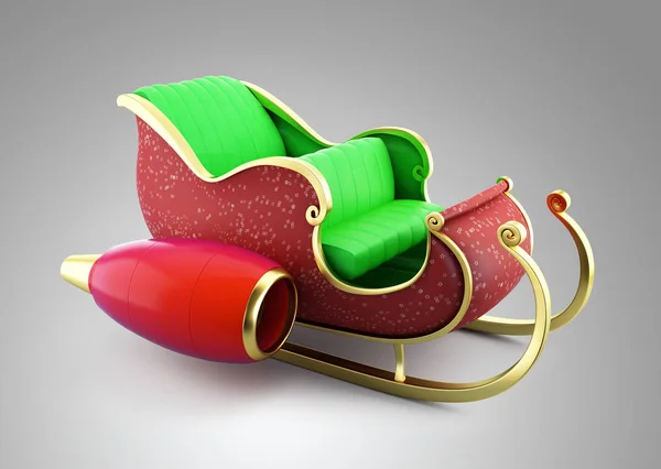 Weihnachtsmann Schlitten 3D-Illustration — Stockfoto