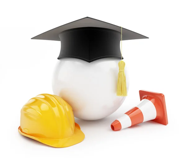 Builders school on a white background 3d Illustrations — Stock Photo, Image