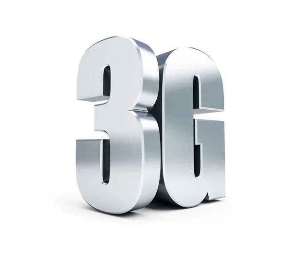 Sinal de metal 3G, 3G celular conexão de dados de alta velocidade sem fio. Ilustrações 3d sobre fundo branco — Fotografia de Stock