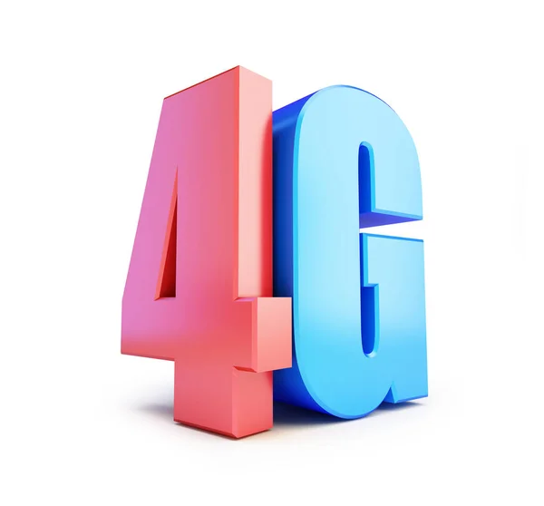Segnale 4G, connessione wireless dati ad alta velocità cellulare 4G. 3d Illustrazioni su sfondo bianco — Foto Stock