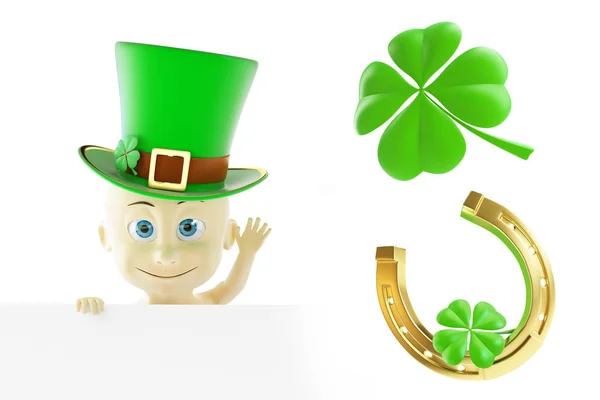 Set St. Patrick's day. 3D illustratie op een witte achtergrond — Stockfoto