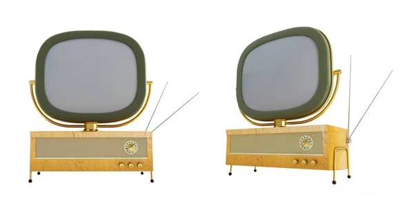 Antiguo televisor aislado sobre un fondo blanco — Foto de Stock