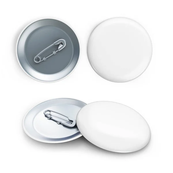 White badge 3d Illustrations on a white background — Stock Photo, Image