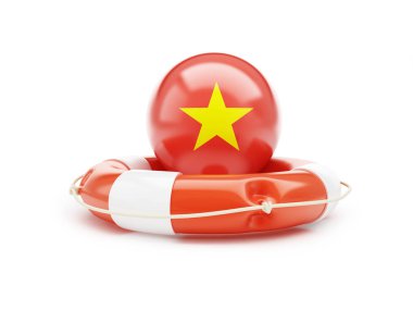 Yeleğini beyaz arka plan 3d çizim üzerinde Vietnam bayrağı yardımıyla 