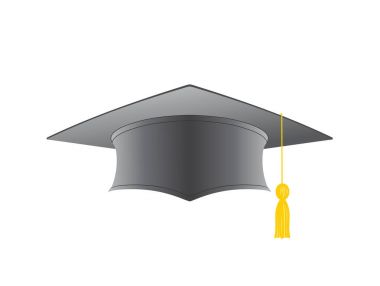 Beyaz bir arka plan üzerinde izole mezuniyet kap 