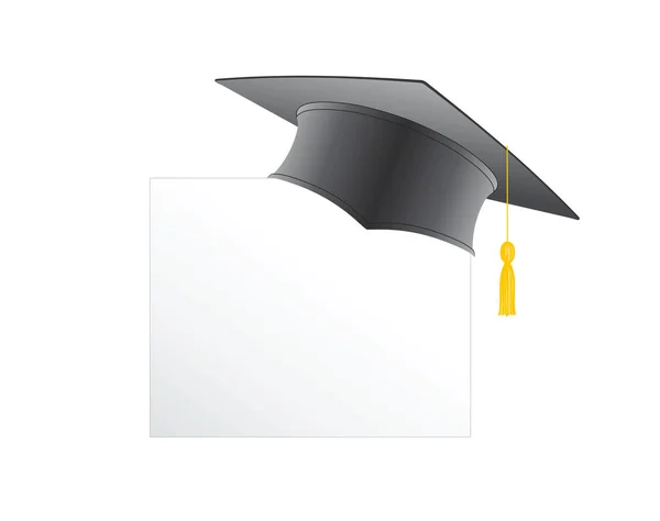 Graduation cap isolated on a white background illustration — Stock Vector