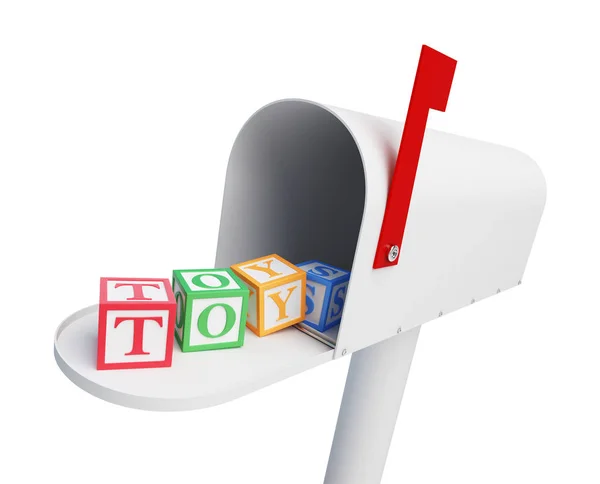 Posta kutusu alfabe küp oyuncaklar oyuncaklar — Stok fotoğraf