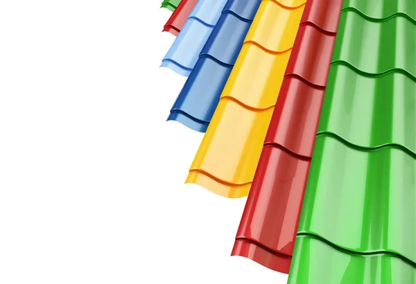 Dachówka kolor metal na białym tle ilustracja 3d — Zdjęcie stockowe