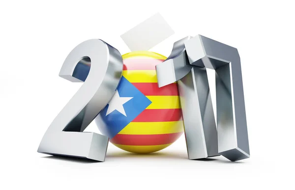 Référendum en Catalogne 2017 sur fond blanc Illustration 3D, rendu 3D — Photo