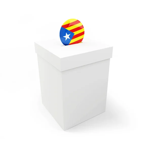 Referendum en Cataluña sobre fondo blanco Ilustración 3D, representación 3D — Foto de Stock