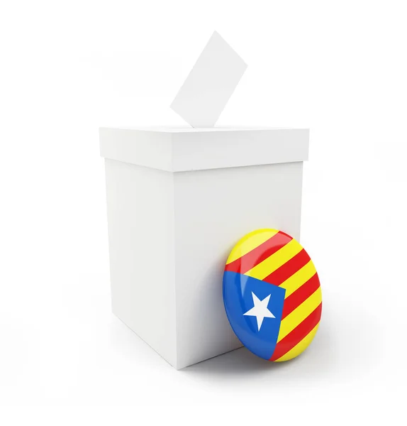 Referendo na Catalunha sobre um fundo branco ilustração 3D, renderização 3D — Fotografia de Stock