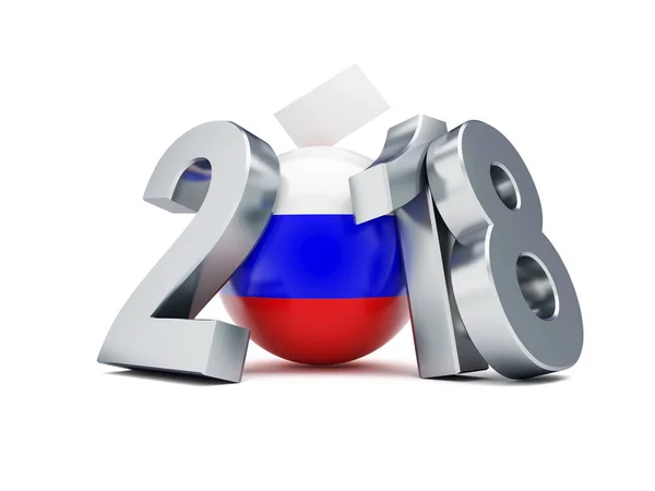 Prezidentské volby v Rusku 2018 na bílém pozadí 3d ilustrace, 3d vykreslování — Stock fotografie