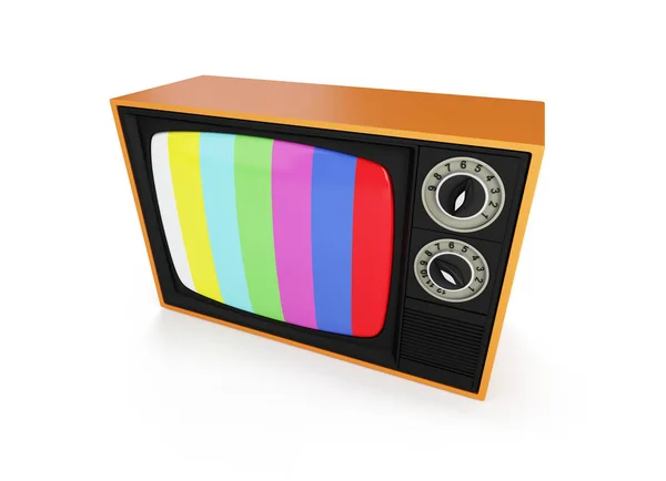 Retro-Fernseher auf weißem Hintergrund 3D-Illustration, 3D-Rendering — Stockfoto